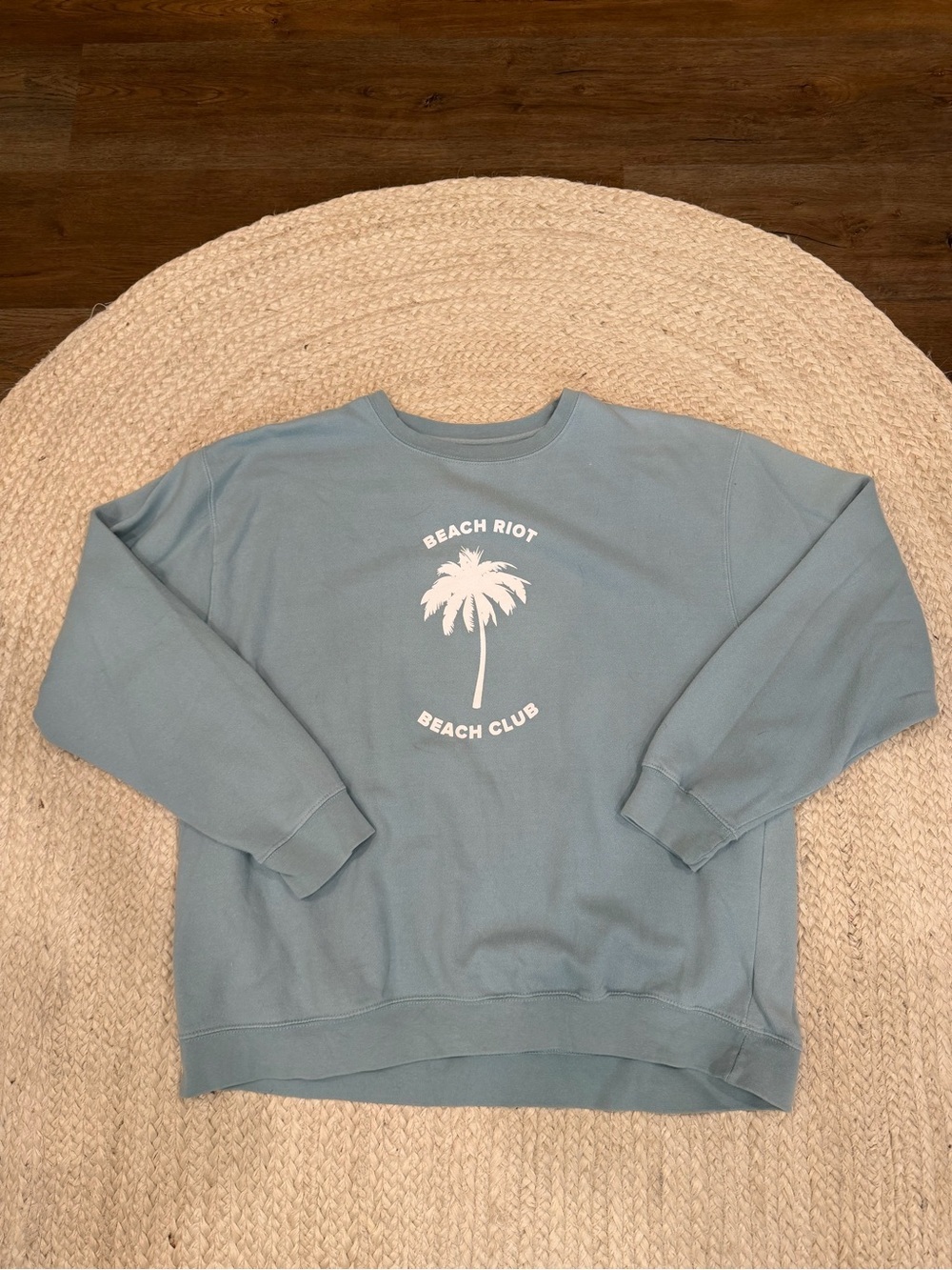 Beach Riot Men's Dusty Blue Palm Graphic Crewneck Sweatshirt